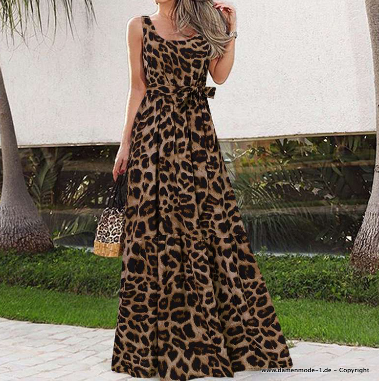 Leopard Print Maxi Sommerkleid Bianca Lang