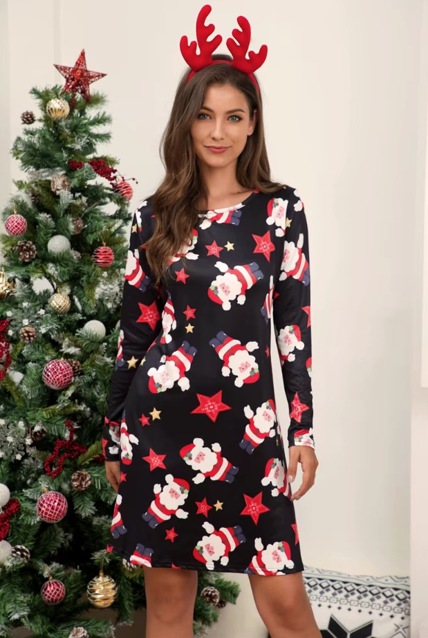 A Linie Langarm Weihnachts Kleid Cilla Kurz