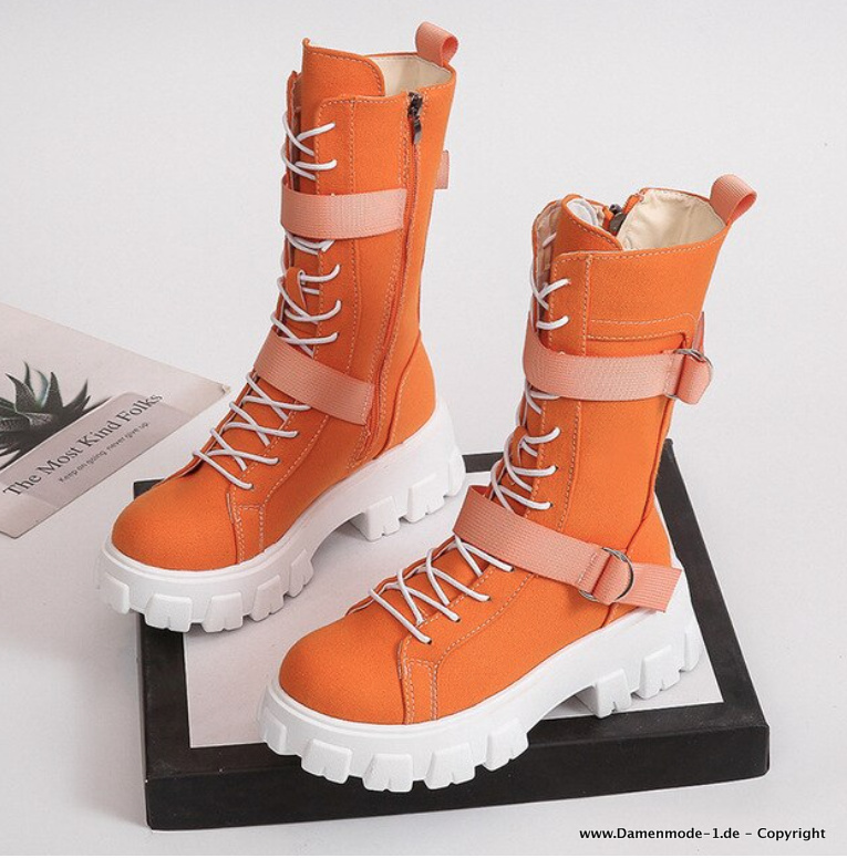 Frühling und Herbst Britisch Style Martin Stiefel Orange