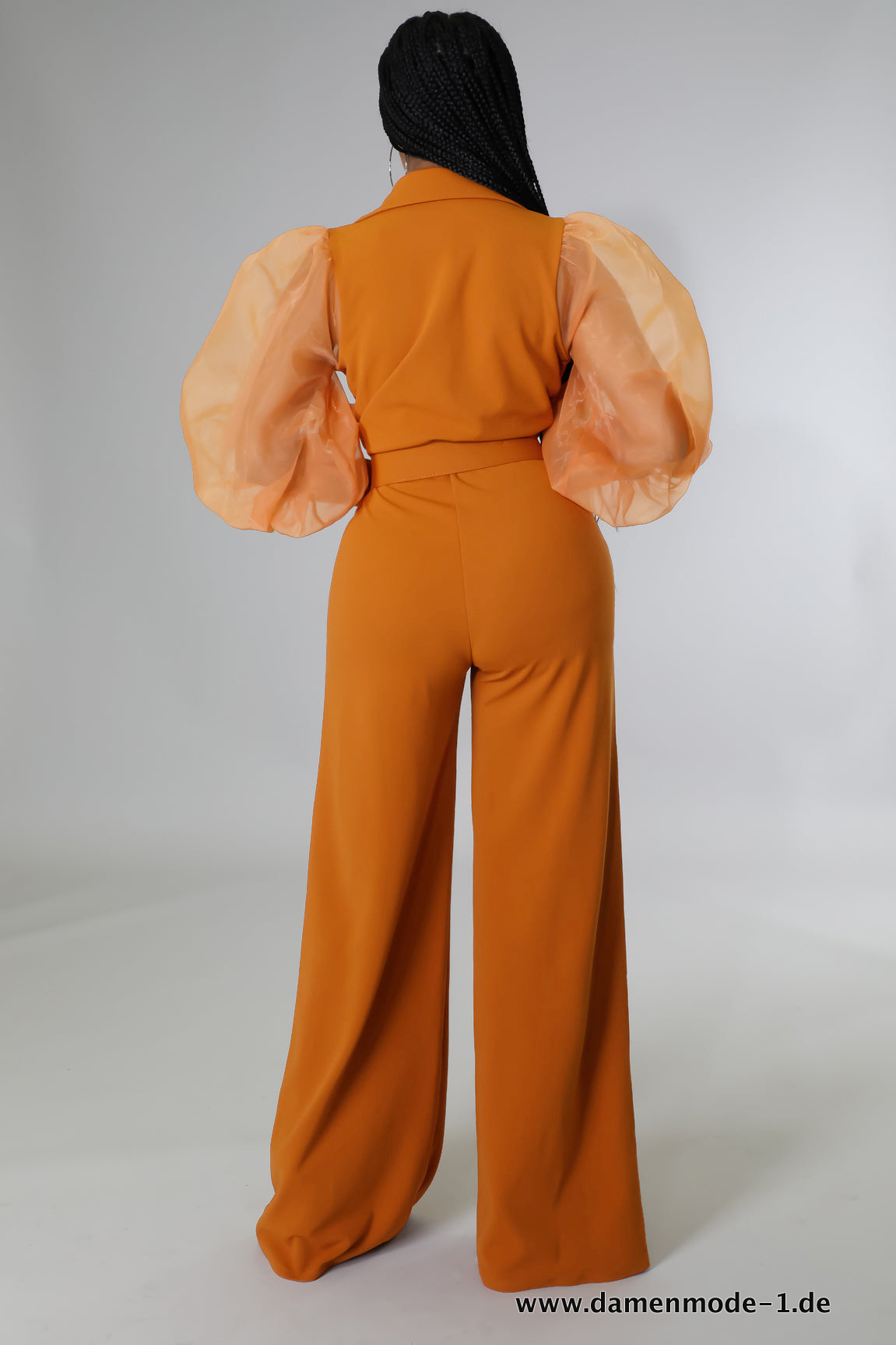 Langarm mit Gürtel Jumpsuit 2023 in Orange