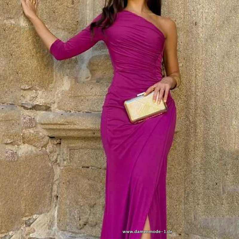 One Shoulder Damen Maxikleid