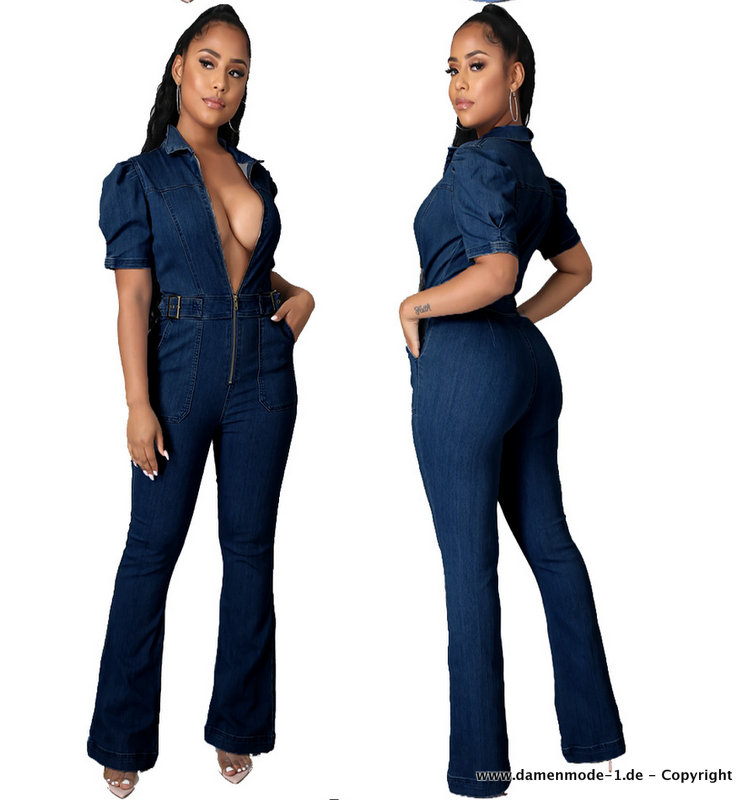 Sexy Bodycon Jeans Overall Jumpsuit Einteiler