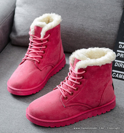 Warme Fleece Winterschuhe 2023 für Damen in Pink