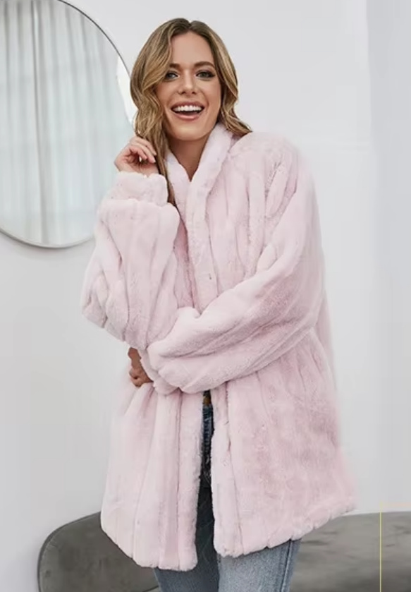 Warme Winter Plüsch Jacke Chloé für Damen Rosa