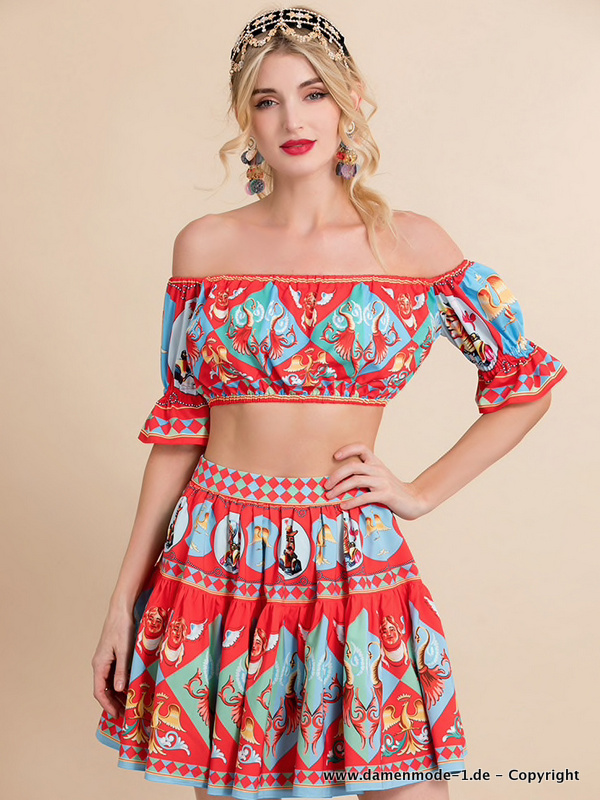 Fashion Runway Sommer Vintage Outfit Zweiteiler