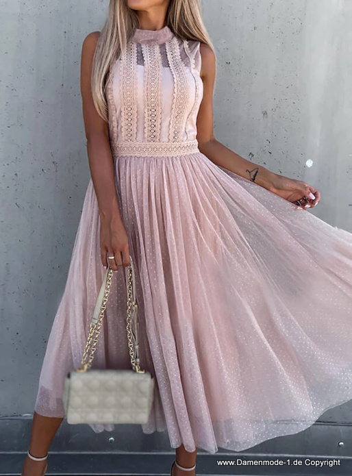 Elegantes A Linie Maxi Kleid in Zart Rosa