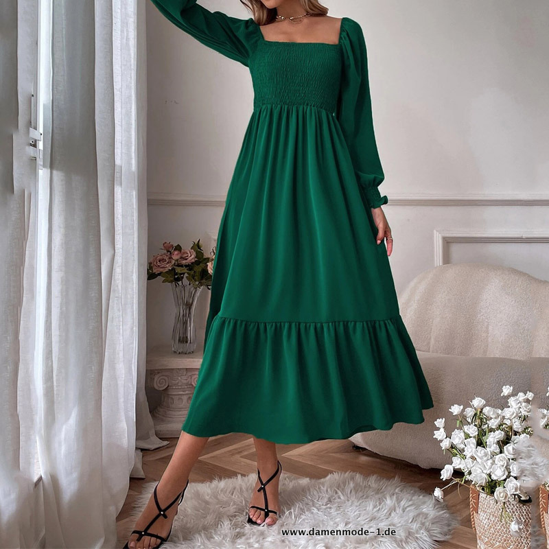 Damen Boho Vintage Sommerkleid in Grün