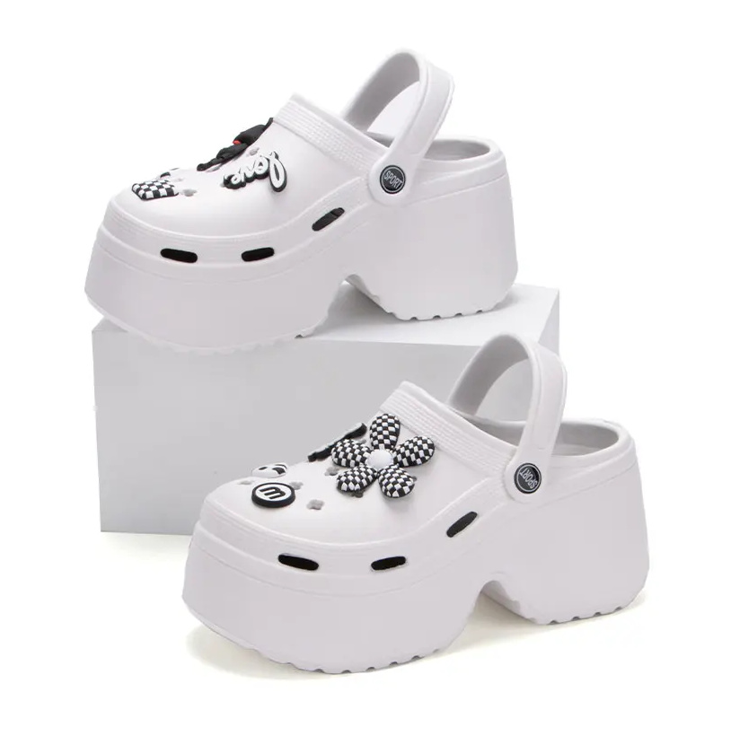 Plateau Sommer Clogs für Damen in Weiß