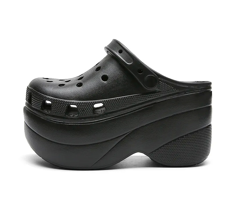 Plateau Sommer Outdoor Clogs Hausschuhe für Damen in Schwarz