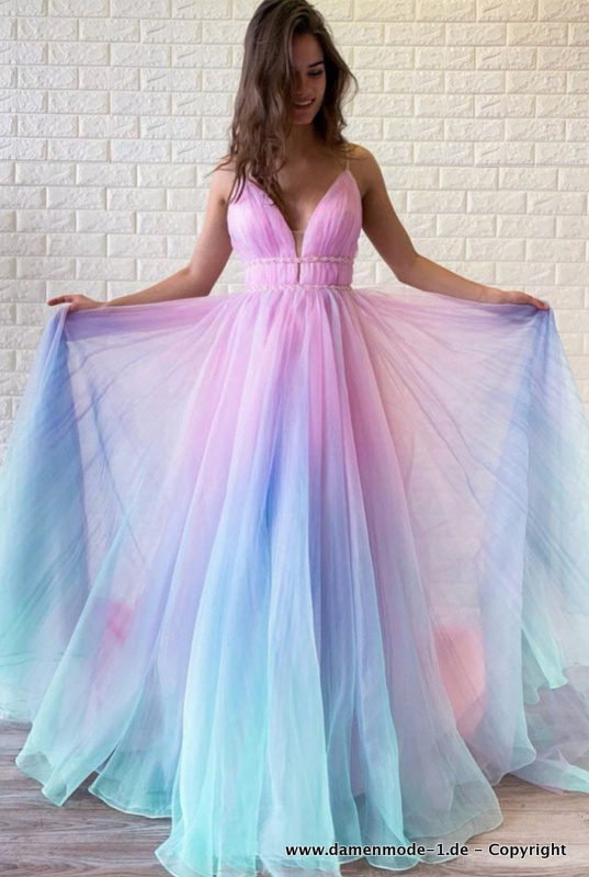 Neuheiten A Linie Maxi Sommerkleid Lang In Rosa Blau Damenmode Damenbekleidung G Nstig